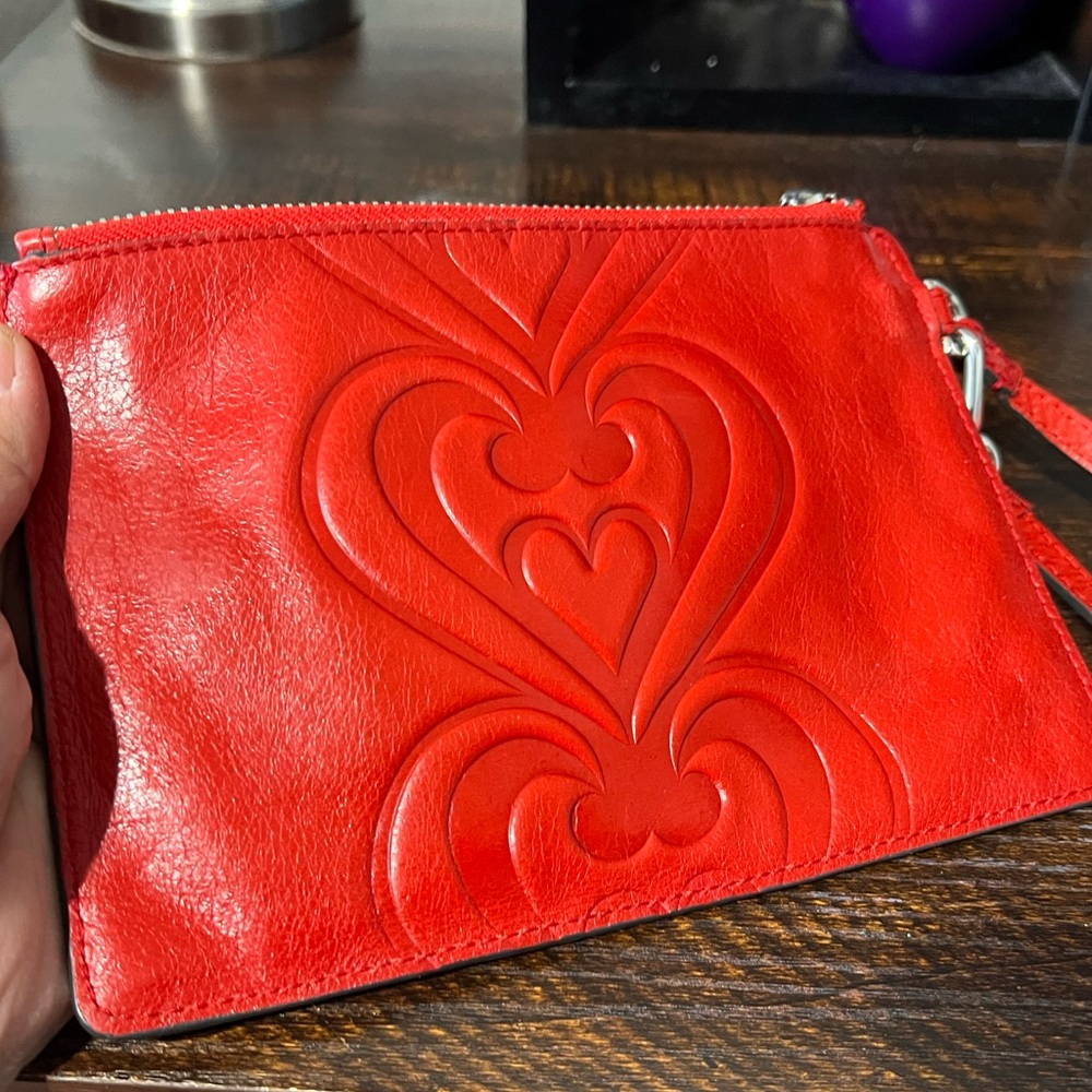 Brighton Twirley Hearts Leather Wristlet